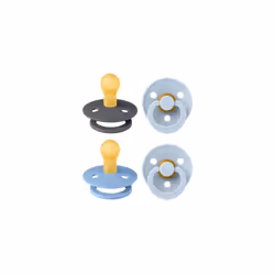 Colour Soother 4-Pack, BPA Free Dummy Pacifier, Round Nipple. Natural Rubber Latex, Made in Denmark. 0-6 Months (Pack of 4),  ...