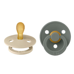 Colour Symmetrical Soother 2-Pack, BPA Free Dummy Pacifier, Symmetrical Nipple. Natural Rubber Latex, Made in Denmark, Size 1 (0-6 Months),