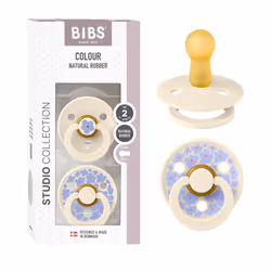 Colour Studio Soother 2-pack, BPA Free Dummy Pacifier, Round nipple. Natural Rubber Latex, Made in Denmark, Size 2 (6-18 Mont ...