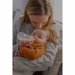 Baby Glass Bottle 2-Pack 225ml. Anti-Colic. Vented Round Natural Rubber Latex Nipple. Supports Natural Breastfeeding, Complete Set - 225 ml (Pack of 2