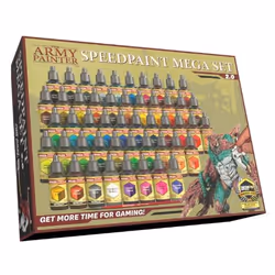 The Army Painter SPEEDPAINT MEGA SET 2.0, Black, Blue, Bronze, Brown, Gold, Green, Grey, Pink, Purple, Red, Silver, Yellow, A ...
