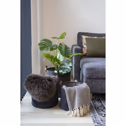 House Nordic Cort throw blanket 160 x 130 cm Cotton Grey, White