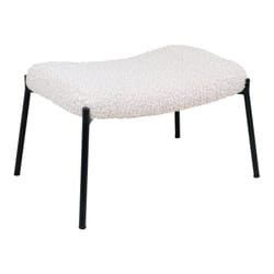 House Nordic 1501136 foot stool Pinewood, Polyester, Steel White