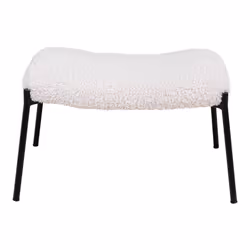 House Nordic 1501136 foot stool Pinewood, Polyester, Steel White