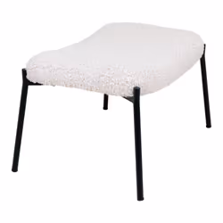House Nordic 1501136 foot stool Pinewood, Polyester, Steel White