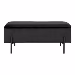 House Nordic Watford Bench, 1 person(s), Padded seat, Black, Polyester, Black, Metal