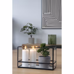 House Nordic Hurricane candle holder Glass, Metal Black - Additional view 2