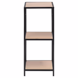 Actona Seaford, Rack shelf, Freestanding, Paper, Steel, Black, Oak, Universal, 2 shelves