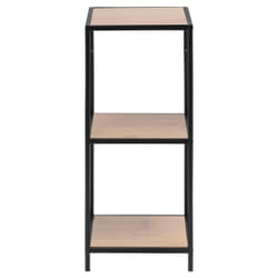 Actona Seaford Rack shelf Freestanding Paper, Steel Black, Oak