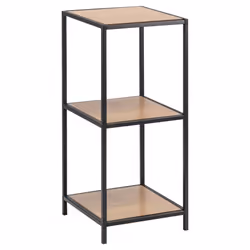 Actona Seaford Rack shelf Freestanding Paper, Steel Black, Oak