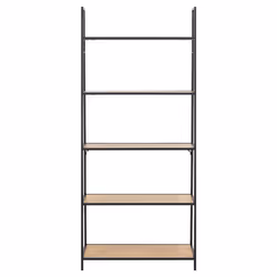 Actona Seaford, Black, Oak, 5 shelves, Steel, Wood, Black, Steel