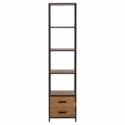 Actona Seaford, Shelving unit, Floorstanding, By-the-wall cabinet, 3 shelves, Black, Steel
