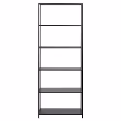 Actona Newcastle, Black, 5 shelves, Steel, Matt, Black, Steel