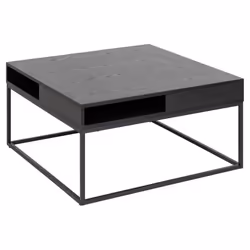 Actona Willford, Coffee table, Square shape, 4 leg(s), Black