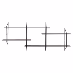 Actona Belfast Floating shelf Wall mounted Melamine, Steel Black