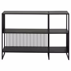 Actona Strington, Rack shelf, Freestanding, Steel, Black, Living room, 2 shelves