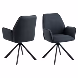 Actona Glenda, Padded seat, Fabric, Anthracite, Padded backrest, Fabric, Anthracite