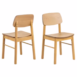 Actona Barlow, Hard seat, Veneer, Oak, Hard backrest, Veneer, Oak