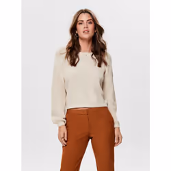 ONLY 15183657, Pullover, Adult, Female, Beige, XL, Monochromatic