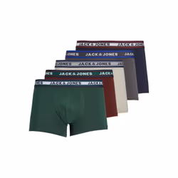 Jack & Jones 5-Pack Trunks, Boxer briefs, Boxer brief, Adult, Male, Black, Burgundy, Graphite, Green, Grey, Monochromatic