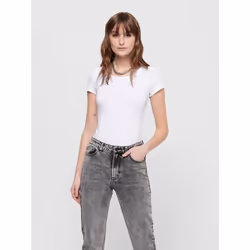 ONLY 15205059, T-shirt, Adult, Female, White, White / White, S
