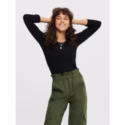ONLY 15204712, Top (garment), Adult, Female, Black, S, Round neckline