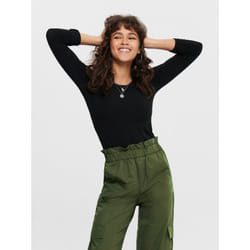 ONLY 15204712 Top (garment) Round neckline Long sleeve Cotton, Elastane