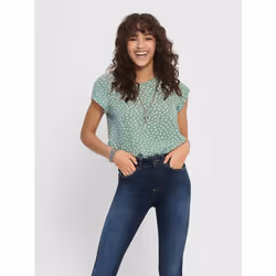 ONLY 15161116, Top (garment), Adult, Female, Green, Chinois Green, Round neckline