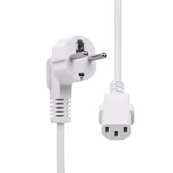 ProXtend Angled Type F (Schuko) to C13 Power Cable, White 2m