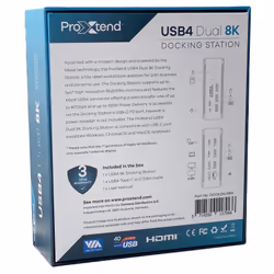 ProXtend USB4 Dual 8K Docking Station, Dark Silver - Additional view 5