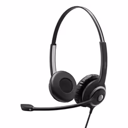 Wired. robust. double-sided headset with Easy Disconnect. optimized for use with high impedance/narrowband desk phones. Featu ...