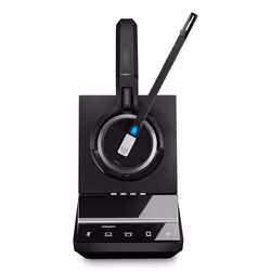 Single-sided. wireless DECT headset with dual connectivity for professionals using PC/softphone and desk phone. Super wideban ...