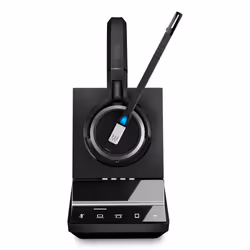 Double-sided. wireless DECT headset with dual connectivity for professionals using PC/softphone and desk phone. Super wideban ...