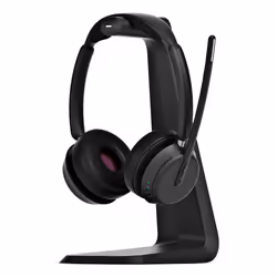 Double-sided Bluetooth® headset for the New Open Office. Combining EPOS BrainAdapt™ technology to reduce brain fatigue with i ...