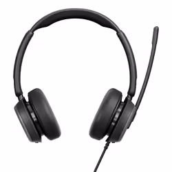 Double-sided headset for desk workers in the New Open Office. Increase efficiency by 40%* by improving reaction time whilst m ...