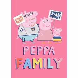 Peppa Pig Fleece Throw Blanket 100 x 140 cm Family Mum and Dad
