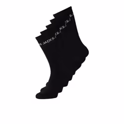 Jack & Jones 5-Pack Tennis Socks, Athletic socks, Black, Adult, Unisex, 3/4 calf length, Tennis