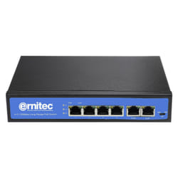 Ernitec Unmanaged, 4 x 10/100Mbps PoE Ports, 2 x 10/100Mbps RJ45 Uplink Ports