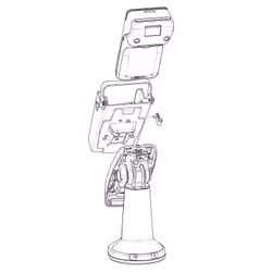 Metal FlexiPole Backplate for Pax A920Pro Payment Terminal. MOQ 50 un