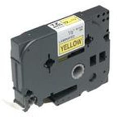 Brother Gloss Laminated Labelling Tape - 18mm. Black/Yellow label-maki