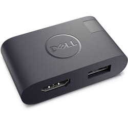 DELL DA20 video cable adapter USB Type-C HDMI + USB Black