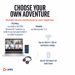 POLY Voyager Focus 2 USB-A with charge stand Headset - Additional view 6