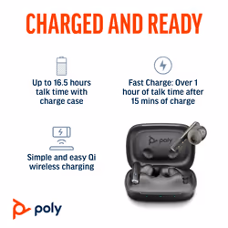 POLY Voyager Free 60 UC Carbon Black Earbuds +BT700 USB-C Adapter +Basic Charge Case - Additional view 5