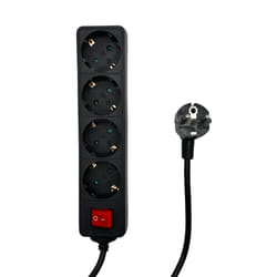 Microconnect MC-GRU0045BS power extension 5 m 4 AC outlet(s) Indoor Black