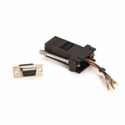 Quick Facts- Comes unassembled.- Convert DB9 interfaces to RJ-45.- Can be mounted in a blank patch panel.- Guaranteed for lif ...