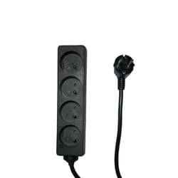 Microconnect MC-PS040150FRB power extension 1.5 m 4 AC outlet(s) Indoor Black