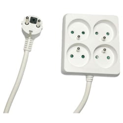Microconnect MC-PSSQUARE040150FRW power extension 1.5 m 4 AC outlet(s) Indoor White