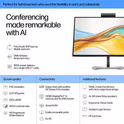 HP Series 5 Pro 23.8 inch FHD USB-C Conferencing Monitor - 524pm - Additional view 3