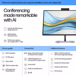 HP Series 5 Pro 27 inch QHD USB-C Conferencing Monitor - 527pm - Additional view 3