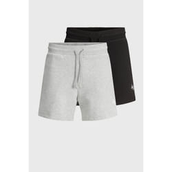 JACK & JONES 2 pack casual cotton jogger lounge shorts in Black & Grey - XL